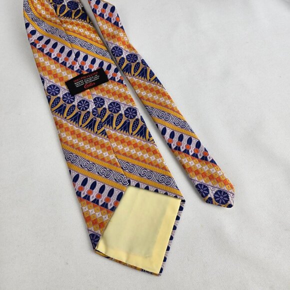 Vintage Cartier Orange & Blue Bright Floral Tie - Picture 3 of 4